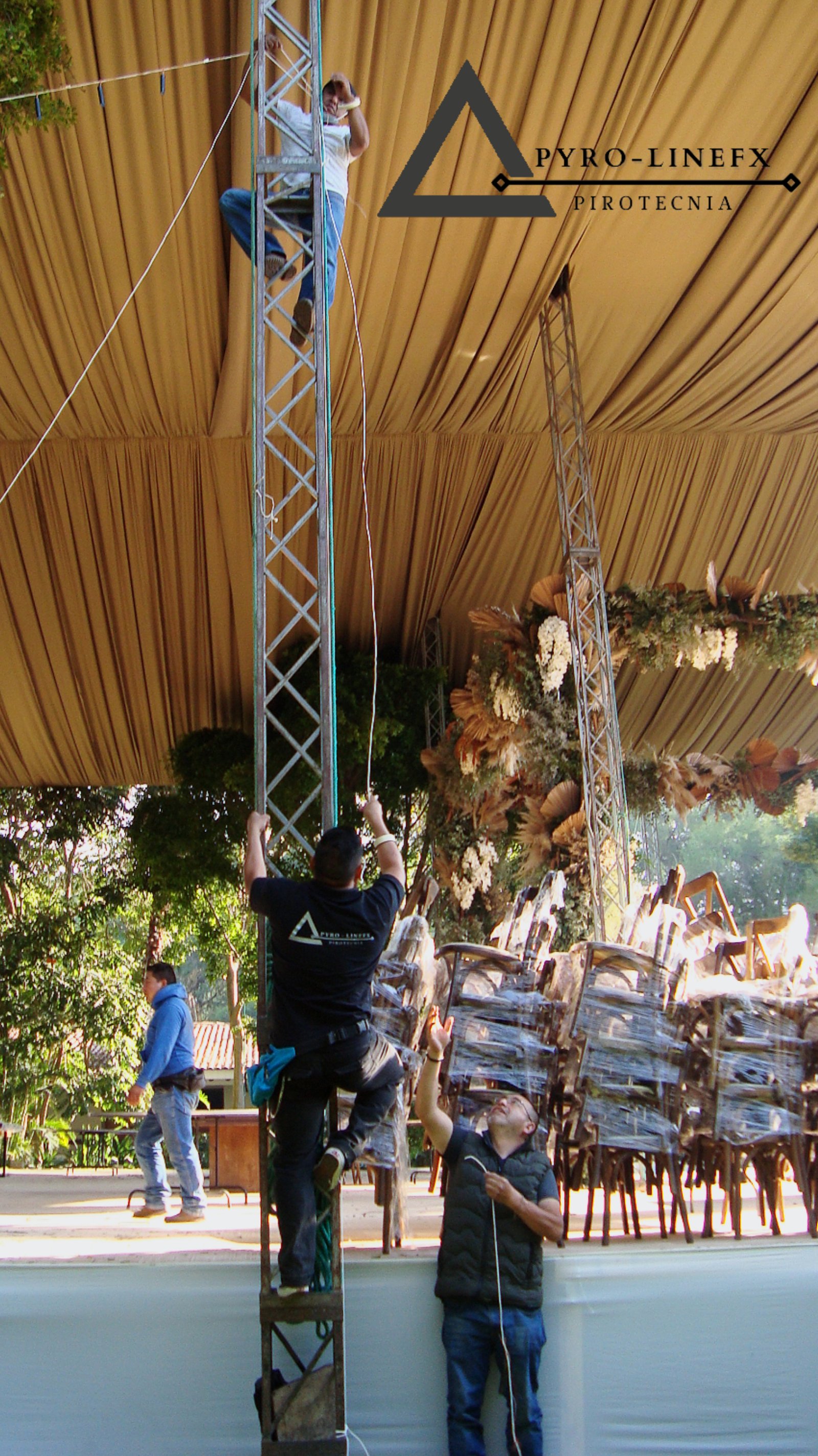 Montaje de cascada para evento especial