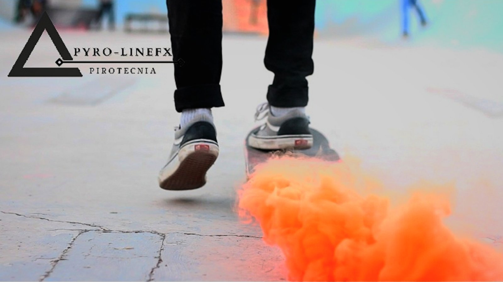 Bengala de humo color naranja